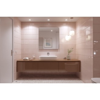 Minimal Convenient Bathroom Design In Light Pink And Brown Minimal Convenient Bathroom Design In Light Pink And Brown