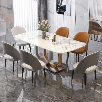 Cresto Marble Elite Set 6 Chairs with 1 Table AIF081