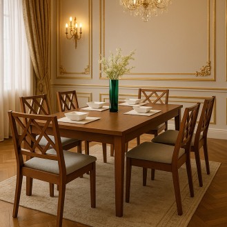 CrownOak Royale Dining Set 6 Chairs with 1 Table AIF087