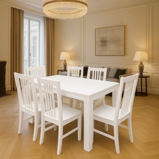 Velora Timber Dining Set 6 Chairs with 1 Table AIF088