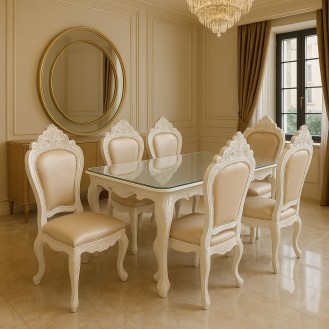 Zenora Oak Dining Set 6 Chairs with 1 Table AIF090