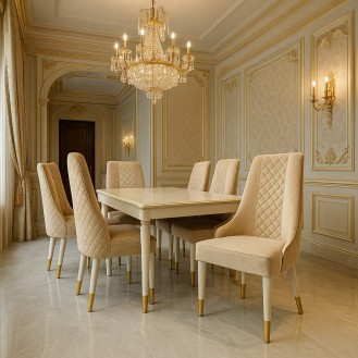 CrestWood Elite Dining Set 6 Chairs with 1 Table AIF091