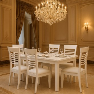 TeakAura Dining set 6 Chairs with 1 Table AIF093