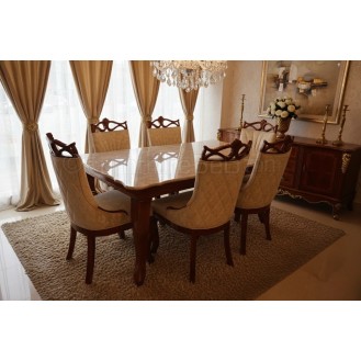 Wooden Royale Ensemble Dining Set 6 Chairs with 1 Table AIF100