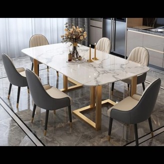 AltoMarble Prestige Series Dining Set 6 Chairs with 1 Table AIF106
