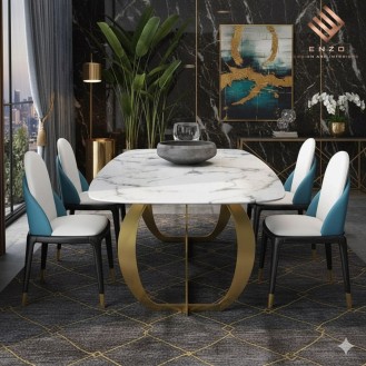 Vetrano Marble Dining Set 4 Chairs with 1 Table AIF108