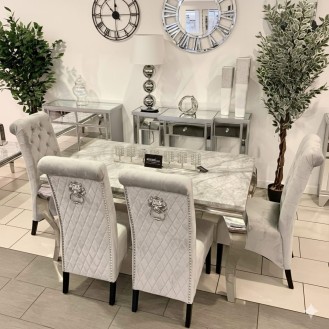 LuxeMarbre Signature Series Dining Set 4 Chairs with 1 Table AIF111