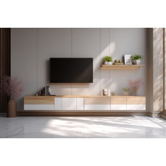 Modern Wall-Mounted TV Unit With 4 Drawers Modern Wall-Mounted TV Unit With 4 Drawers