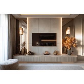 Contemporary Light Beige TV Unit Design With Bronze Tinted Mirror Contemporary Light Beige TV Unit Design With Bronze Tinted Mirror