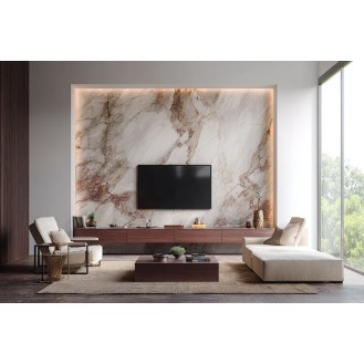 Contemporary Wall-Mounted TV Unit Design With A Marble Back Panel Contemporary Wall-Mounted TV Unit Design With A Marble Back Panel