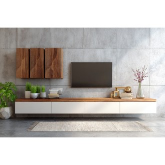 Contemporary Wall Mounted TV Unit Design With Drawer Storage Contemporary Wall Mounted TV Unit Design With Drawer Storage