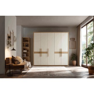 Contemporary Swing Wardrobe Design with 5 Doors in White Contemporary Swing Wardrobe Design with 5 Doors in White
