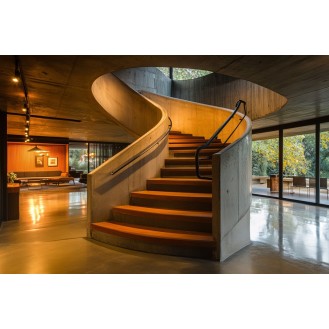 Contemporary Spiral Staircase Design with Wood Materials Contemporary Spiral Staircase Design with Wood Materials