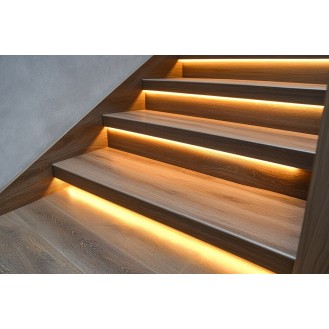 Industrial Straight Staircase Design with Wood and Metal Industrial Straight Staircase Design with Wood and Metal