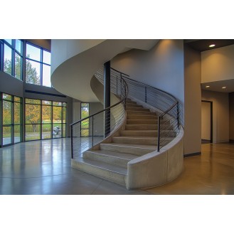 Modern Curved Spiral Staircase Design in Concrete and Metal Modern Curved Spiral Staircase Design in Concrete and Metal