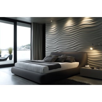 Contemporary Grey Bedroom Wall Design With Wall Panels