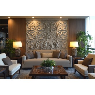 Modern Grey Living Room Wall Design With Wall Panel