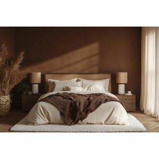 Minimal Mocha Brown Wall Paint Design for Modern Bedroom Spaces