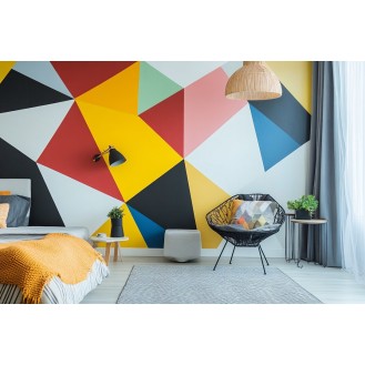 Modern Accent Wall Paint Design With Geometric Patterns