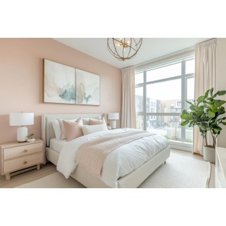 Modern Light Pink Bedroom Wall Paint Design