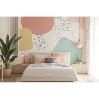 Modern Patterned Wall Paint Design With Pastel Colours