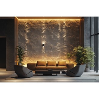 Modern Textured Wall Paint Design With Lights